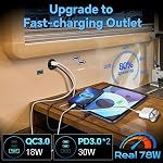 Acegoo 78W 12V USB Outlet, Dual 30W PD3.0 Type-C & 18W QC3.0 Aluminum Car Charger Socket, Multi Port Fast Charging Replacement Socket Accessories for RV Camper Trailer Truck Boat (2 Pcs)