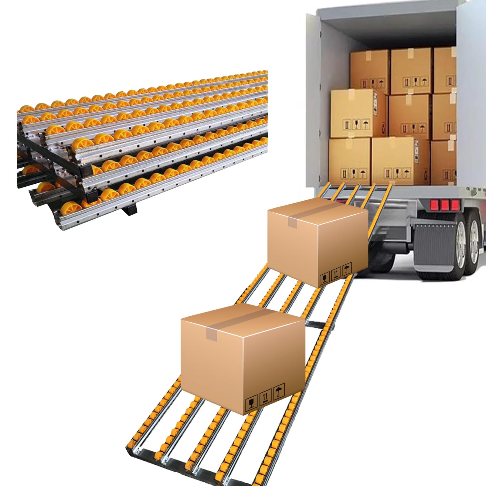 Gravity Conveyor 78.7 Inch Roller - Portable Galvanized Steel Conveyor ...