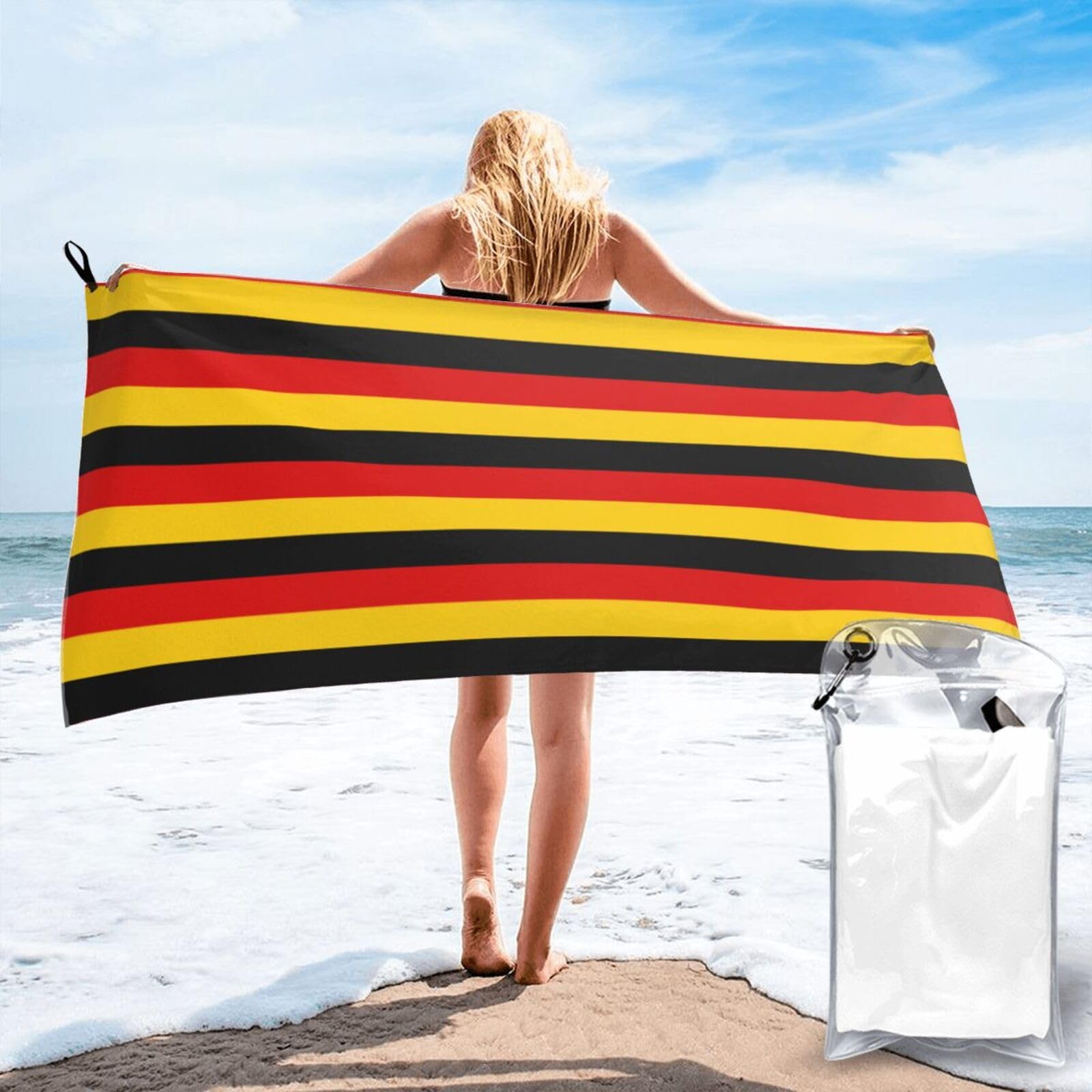 AYYQWE German Flag Print Lightweight Towel For Men Women Travel Beach Camping Hiking Yoga Swimming Sports