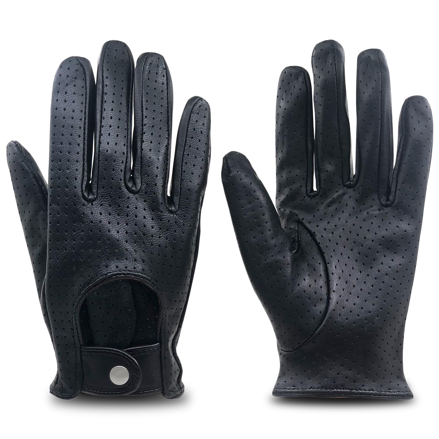 Gants de conduite en cuir sans doublure pour femme – Peau d'agneau italien douce et fine