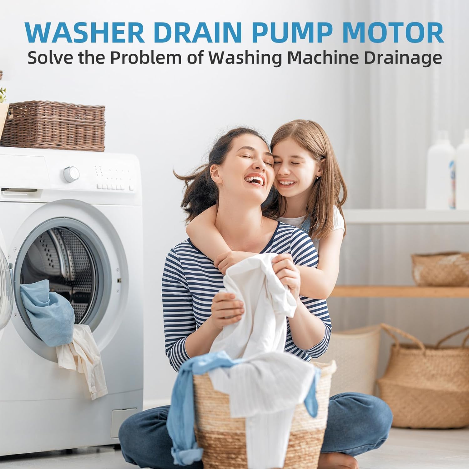 4681EA2001T Washer Drain Pump Motor Replacement for OEM Kenmore & LG,4681EA1007G 4681EA1007D AP5328388,Fits WM2101HW WM3270CW WM3431HS WM3770HVA Washing Machines,High-Density Silicon Steel Sheet