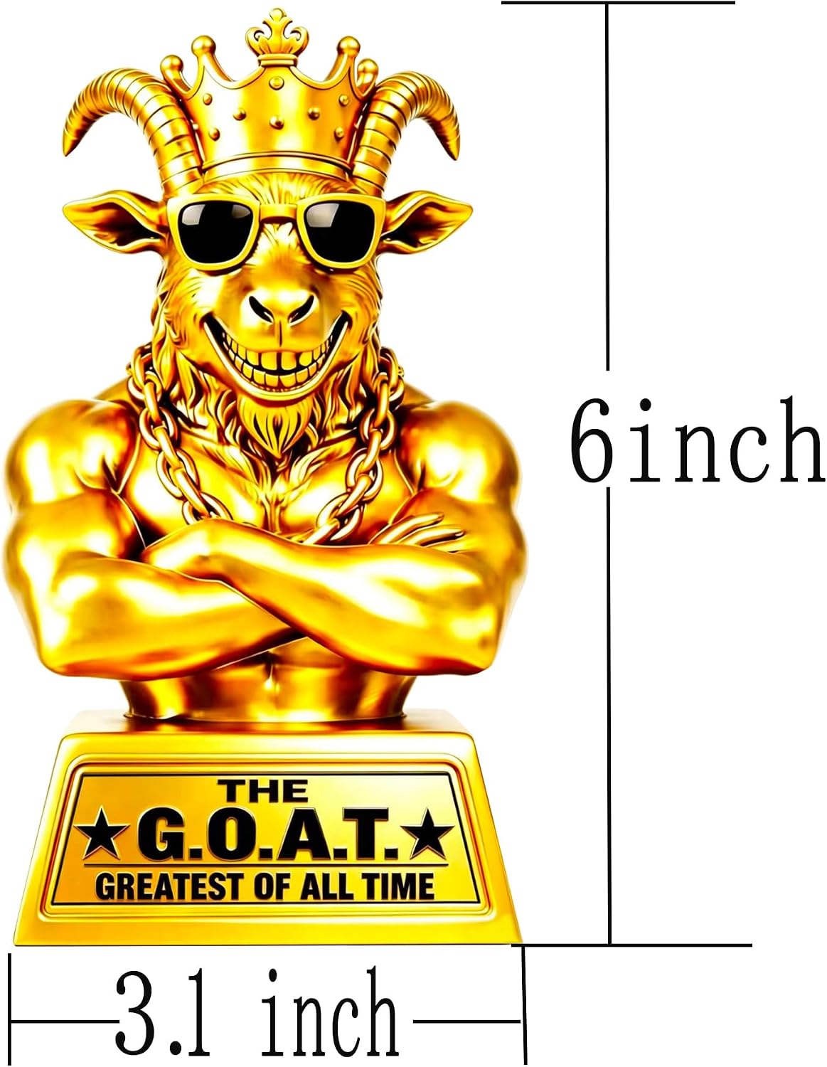 Goat Trophy Winner Award 6 Inch Greatest of All Time Trophy for Fantasy Football Champion Office Desk MVP Employee Recognition Gifts (Goat Trophy)