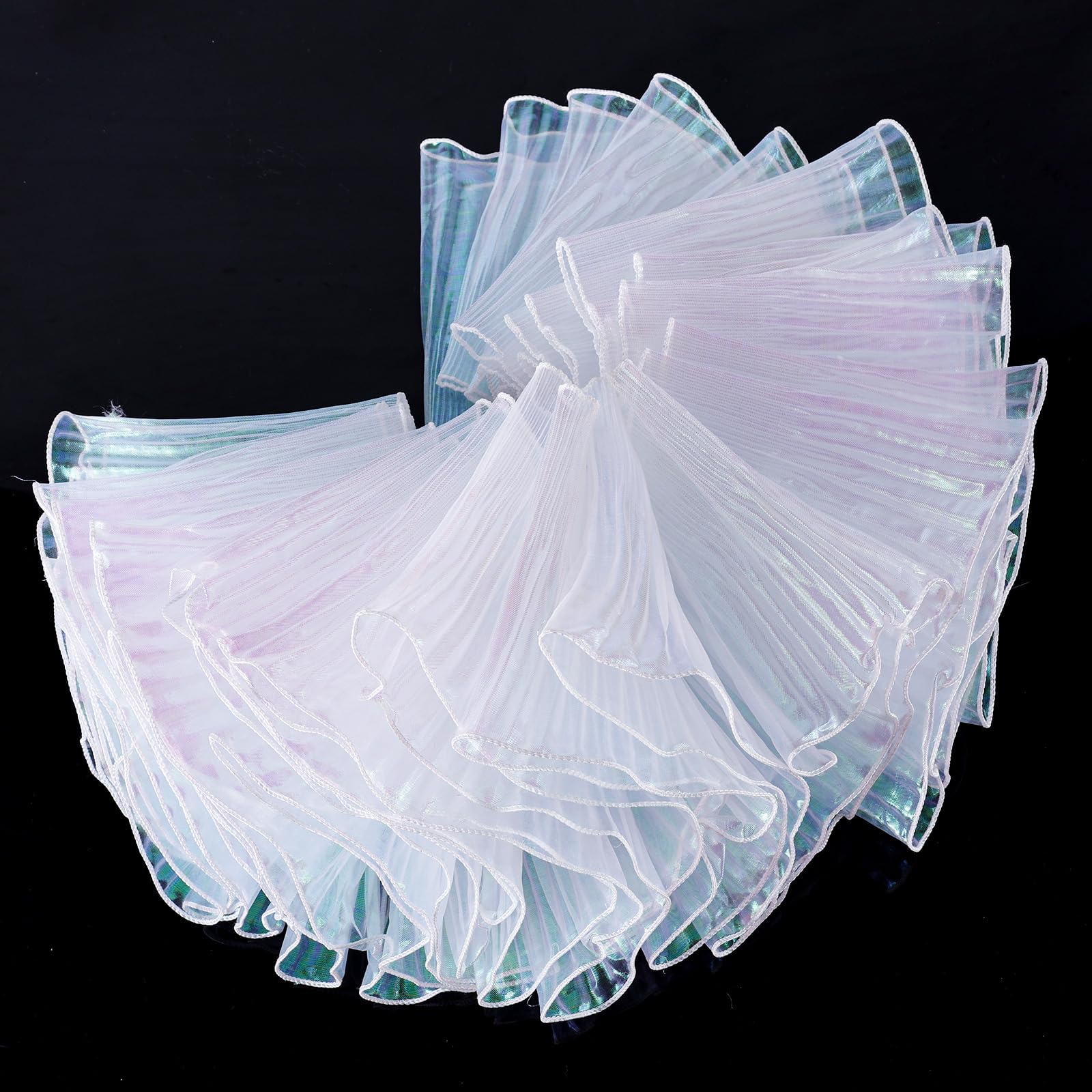 Amazon.com: 15 Yards Iridescent Organza Ruffle Trim, Holographic