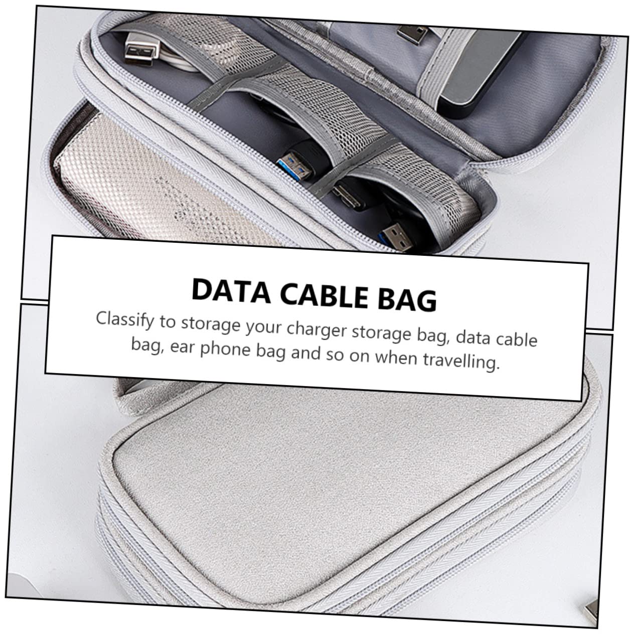 ARTIBETTER 3piezas Bolsa Organizador De Accesorios Electrónicos Estuche para Cables USB Auriculares y Disco Duro Diseño Compacto y Práctico para Viajes y Uso Diario