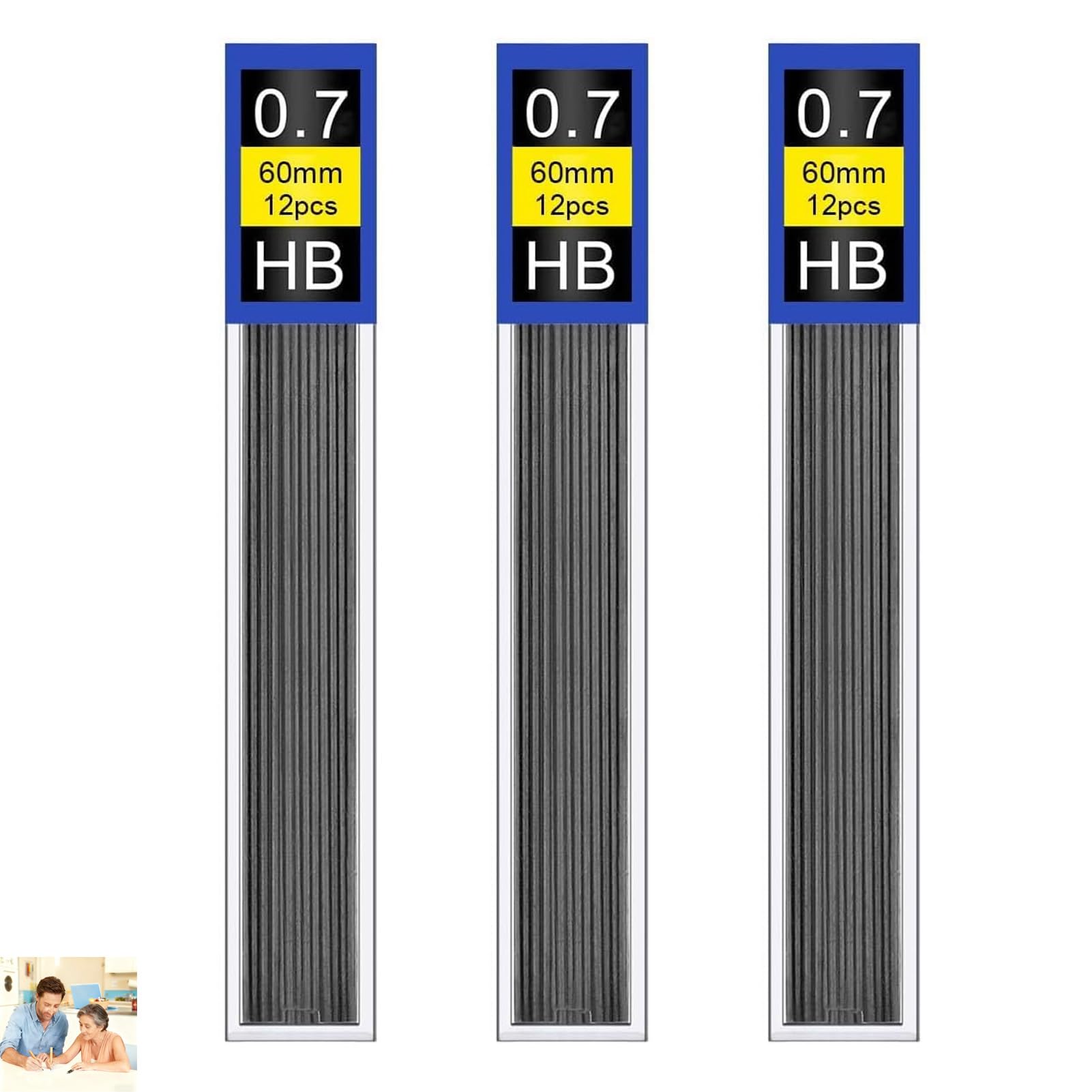 36 Pcs 0.7mm HB Super Polymer Leads, Lead Refills for Mechanical Pencil, Hi Polymer Break-Resistant Ideal for Writing and Drafting, Includes 3 Tubes with Practical Refill Tools and Secure Storage Caps