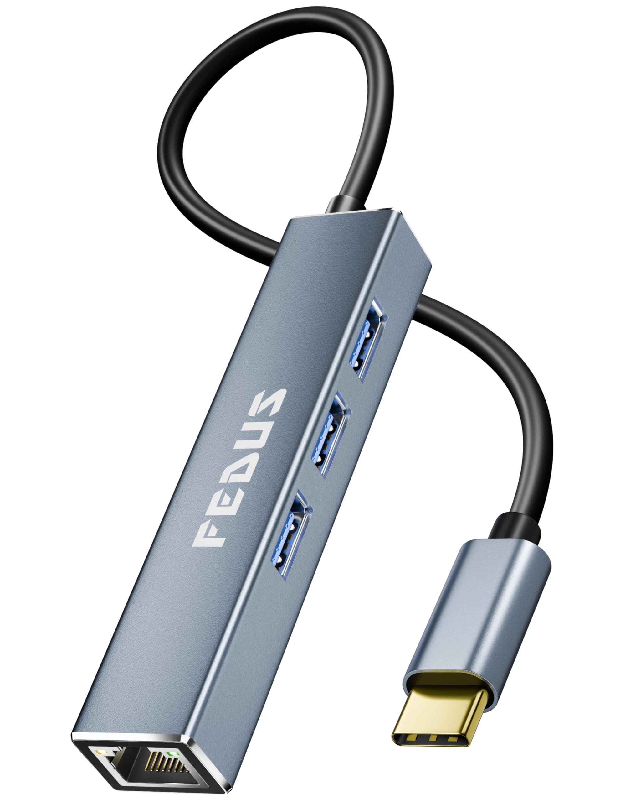 FEDUS USB C to Ethernet Adapter, 3-Port 3.0 Hub with RJ45, Gigabit ethernet LAN Type c Converter, LAN USB Connector, Network Adapter for Phone, MacBook Pro/Air, iPad Pro, XPS, Surface-image-29