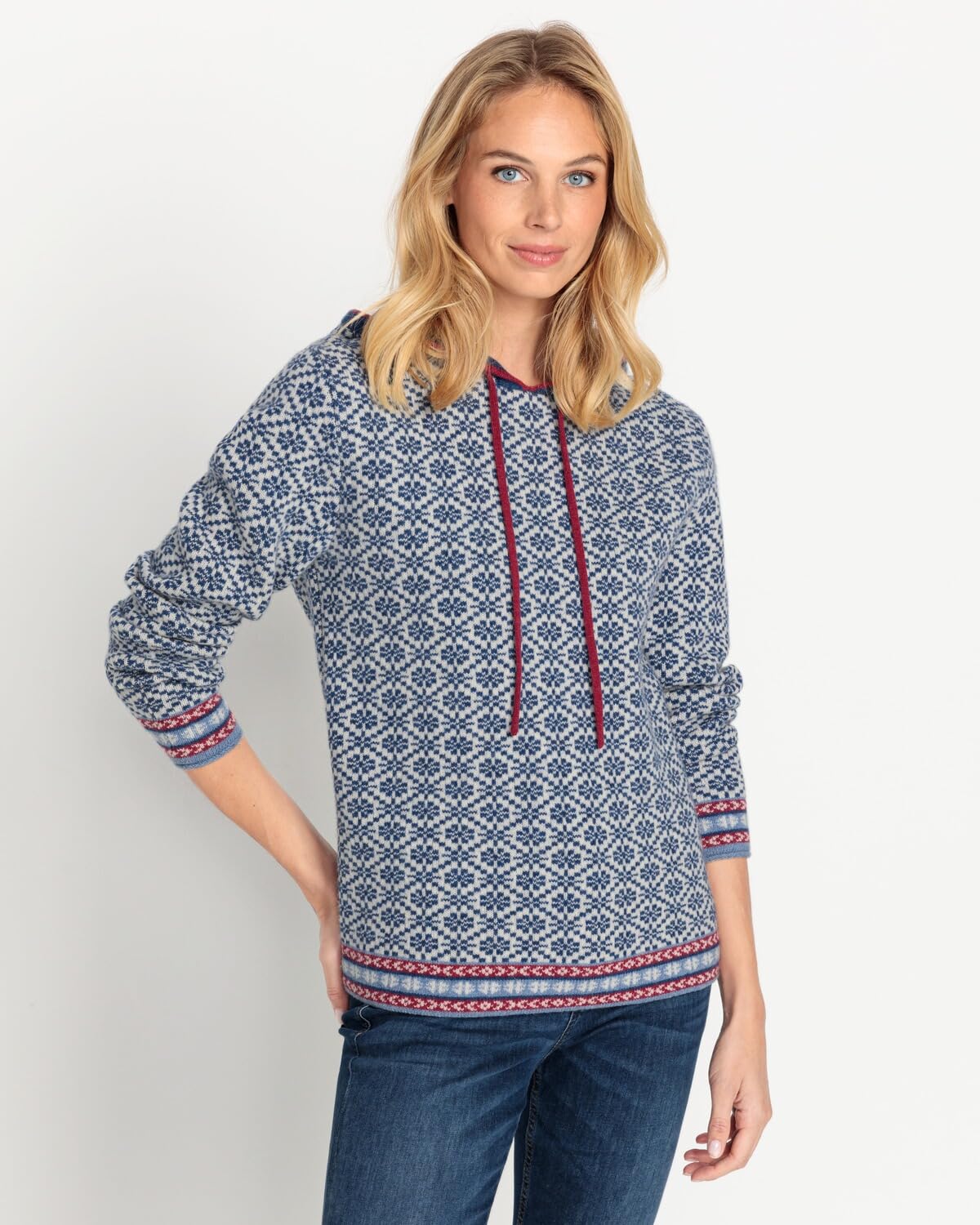 Jacquard-Kapuzenpullover