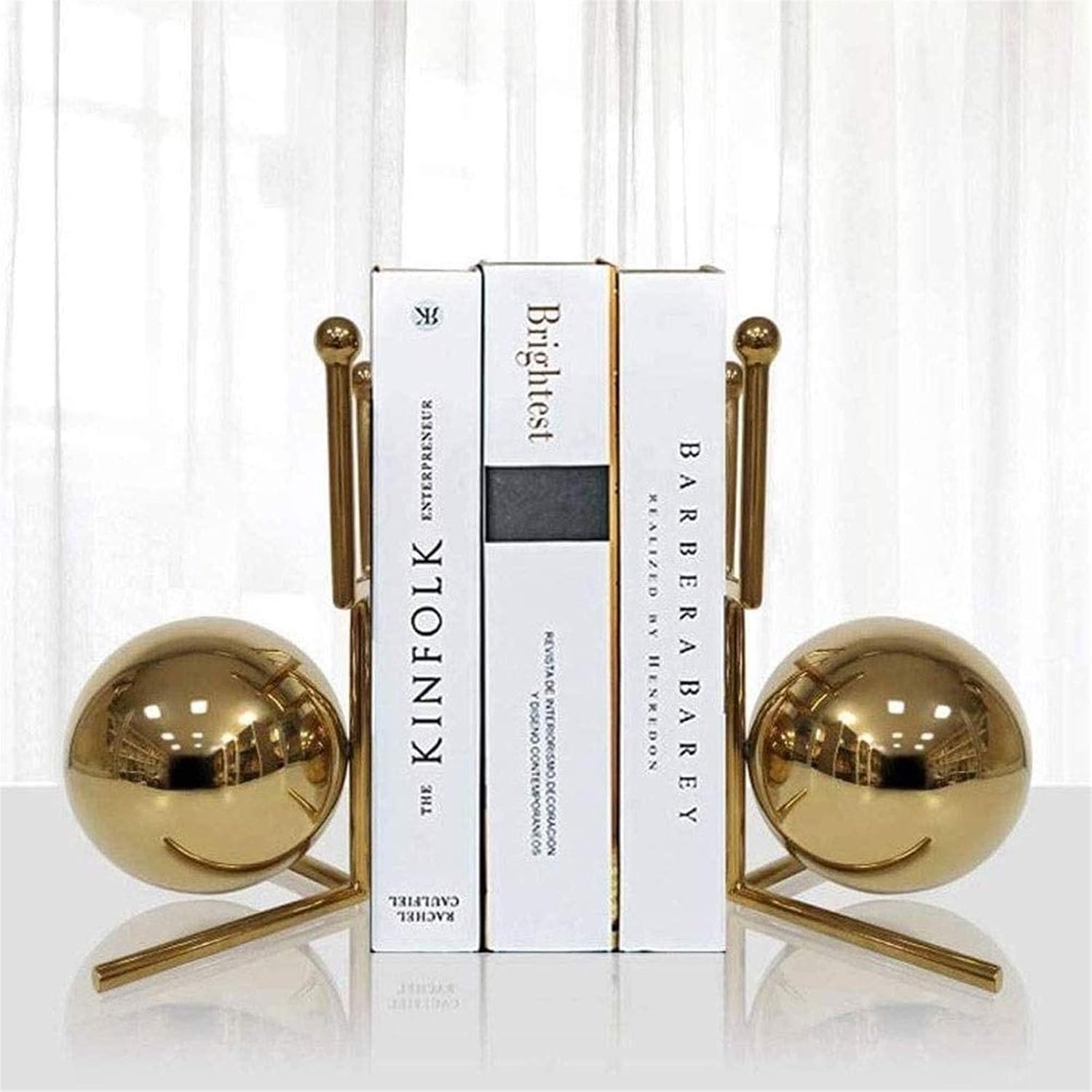 Bookends Metal Gold Bookend Support Decorative Modern Metal Bookends