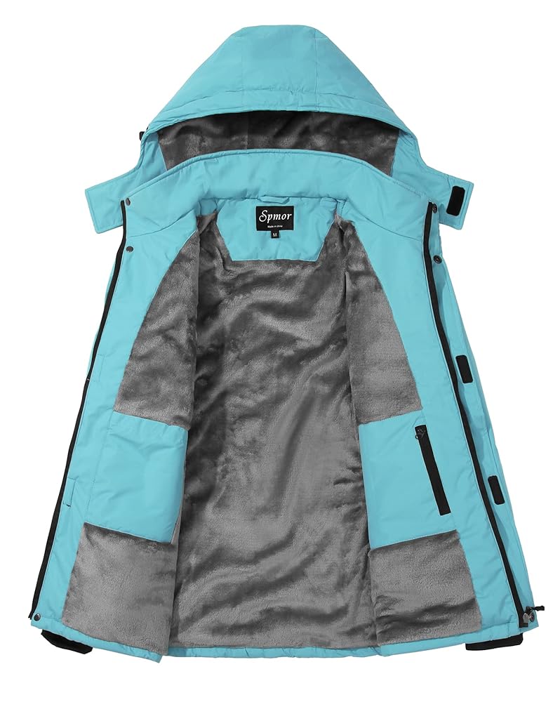 Amazon.com: Spmor Women's Warm Ski Jacket Waterproof Hooded