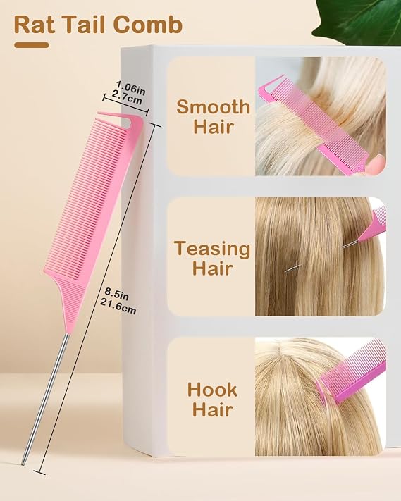 Hair Wax Stick, Hair Ties Set - Frizz Control, Smooth Flyaways, French Braid - 500 Clear Elastics & 500 Colorful Rubber Bands - Styling Accessories for Girls, Kids Daily Hairstyle DIY