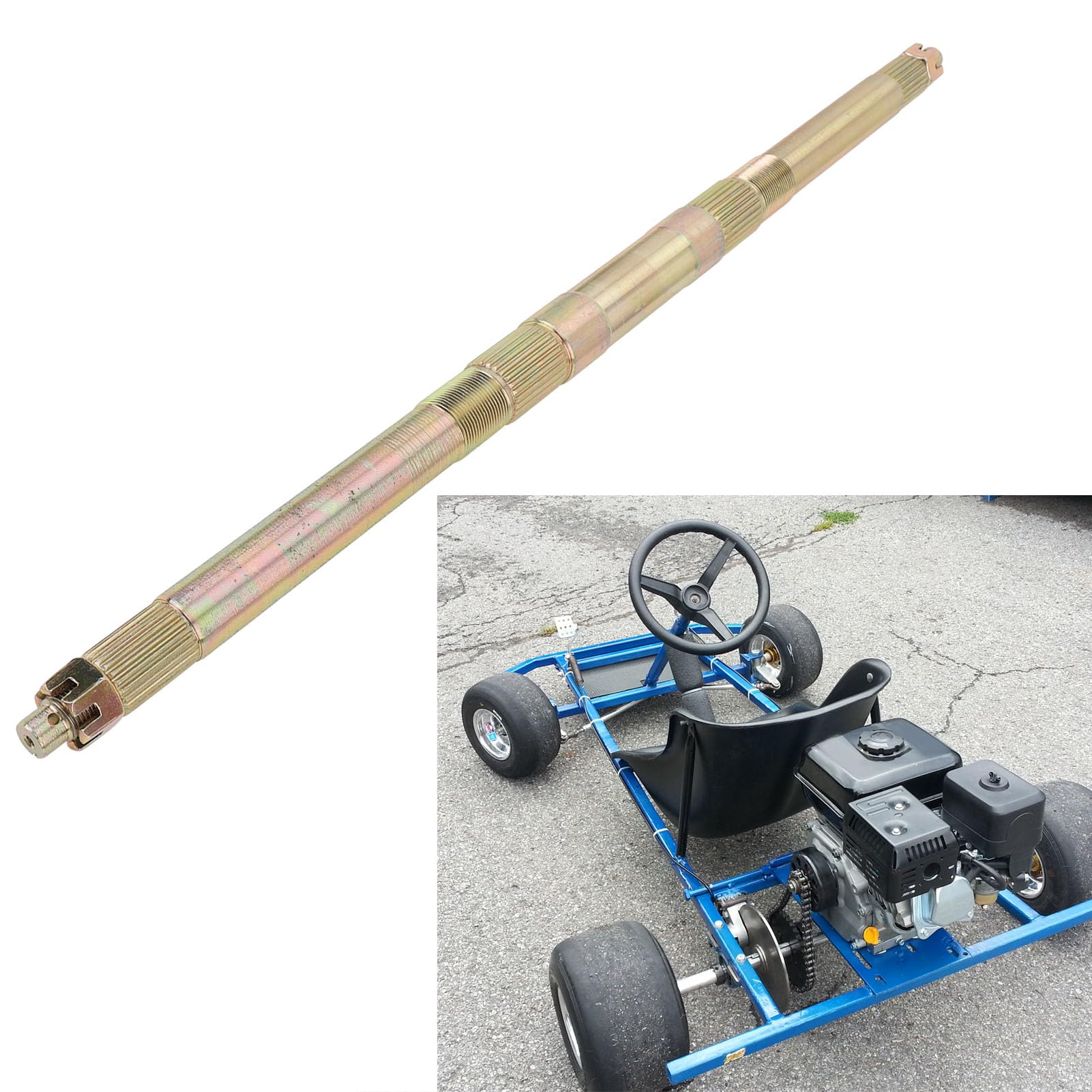 Fockety 24-Zoll Hinterachswellen-Kit Für Go-Karts & ATVs – Metall, Für 50–150cc