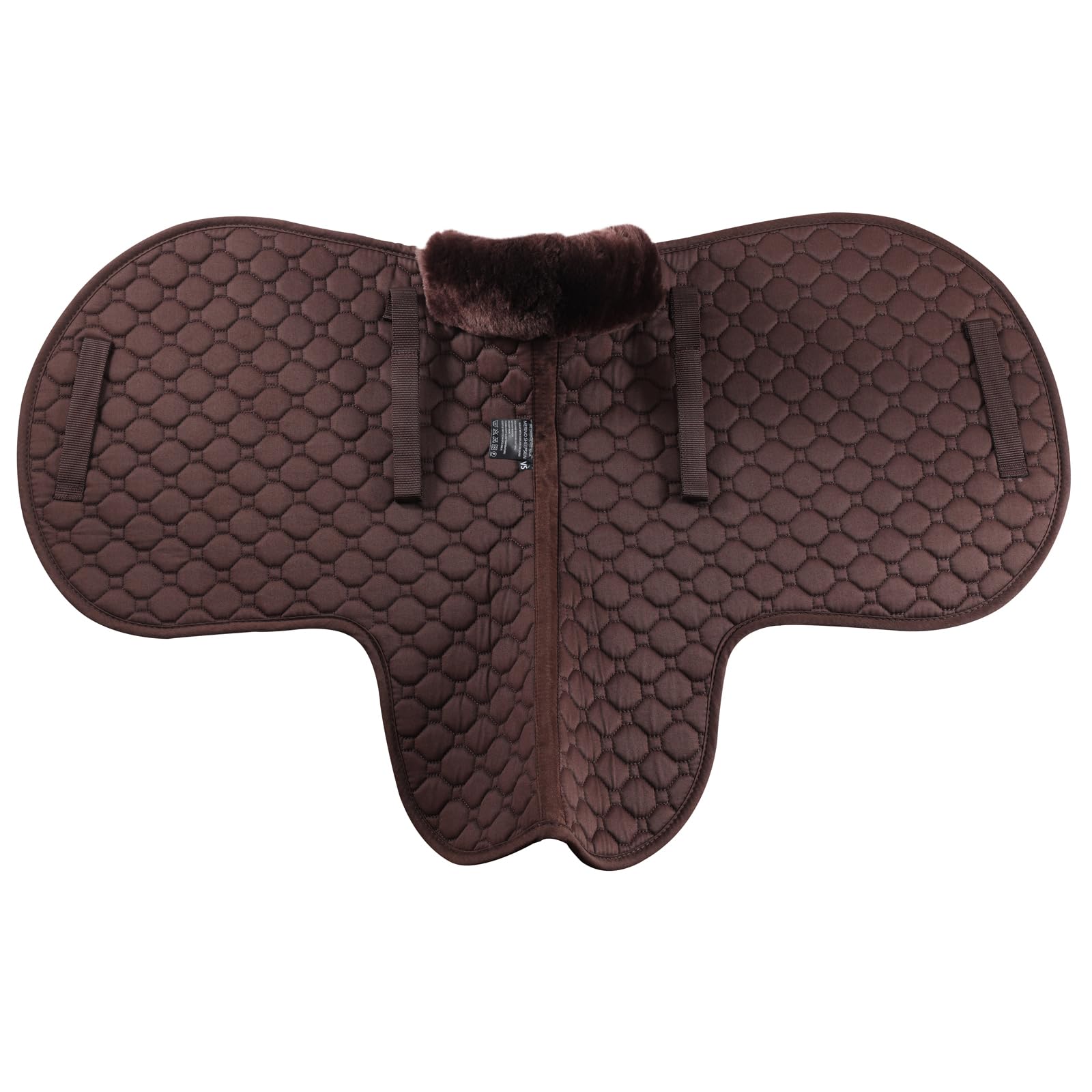 Echtes Lammfell Sattelkissen Sattel Dressur und Allzweckkissen mit Echtes Lammfell und gesteppter Baumwolle, Kranz aus Lammfell vorne, (VSS (Versatility), Braun mit braunem Lammfell)