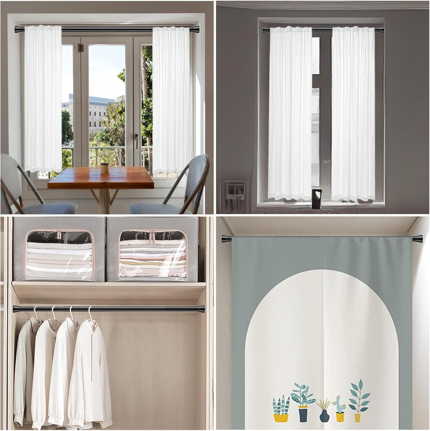 New Year Sale Homecloud Expandable Shower Curtain Rod, Extendable Room Div...