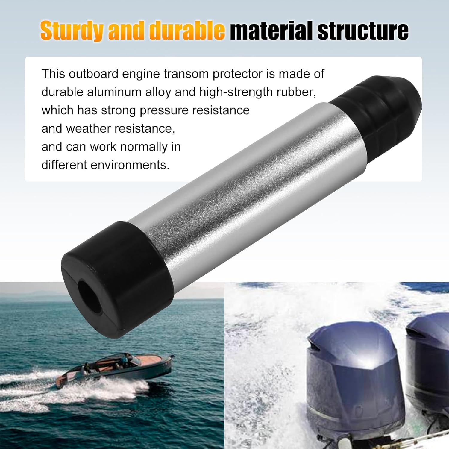 2PCS Outboard Motor Support Outboard Transom Saver Boat Motor Support Compatible with Yamaha Outboard 3-Ram Trim/Tilt Systems Outboard Trailer Support Aluminum Rubber