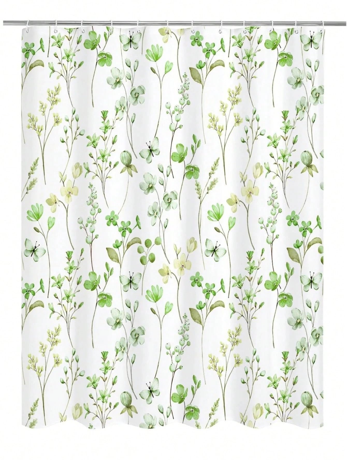 GLKSDLPO Watercolor Floral Shower Curtain Butterfly Flower Shower Curtain For Bathroom, Modern Minimalist Bathroom Decor(70x140cm/28x55in(WxH)