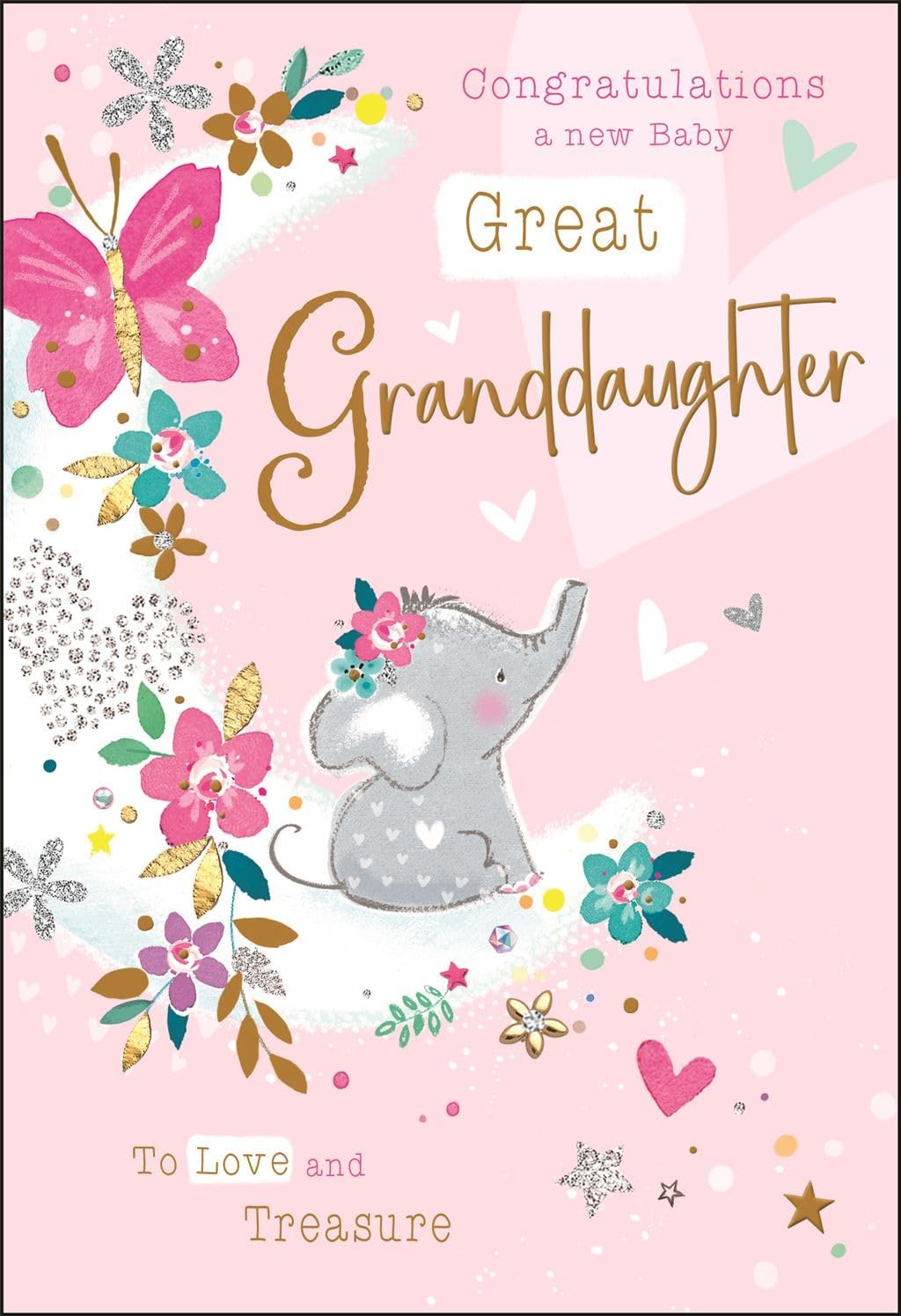 Your New Great-granddaughter Congratulations Baby Card