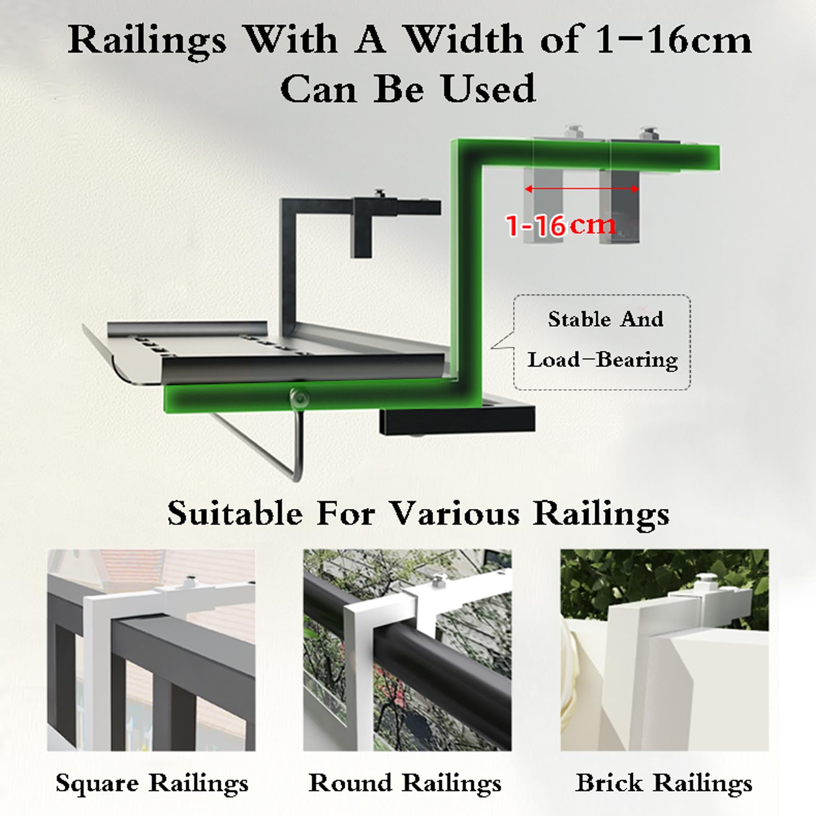 BalkongeläNder HäNgetisch,BalkonhäNgetisch,HäNgetisch Balkon Terrasse Metall,Balkontisch Zums EinhäNgen,HäNgender Balkontisch FüR Garten,Stabile TragfäHigkeit,FüR GeläNder