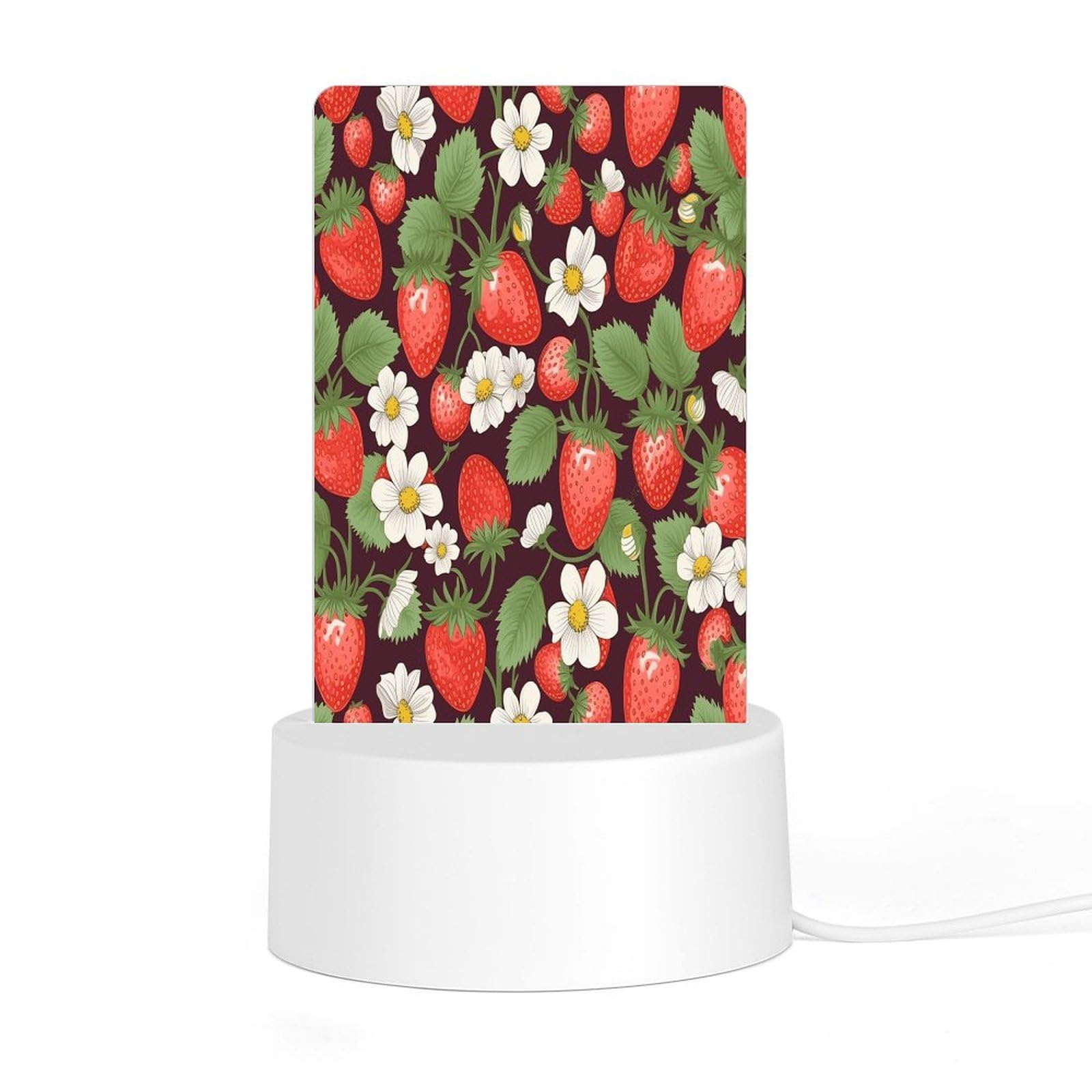 Adfgyerh Style Strawberry3 Night Light Acrylic Material Easy Installation, Home Decor Usb Interface Power Supply, Lamp For Restaurant Bar Cafe Room Decor