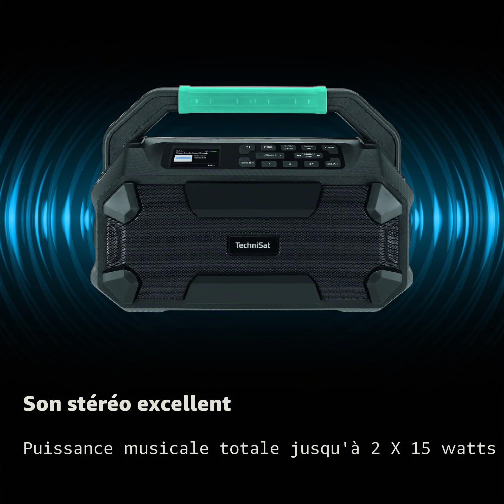 TechniSat Viola 231 OD – Radio de Chantier Compatible avec Batterie Makita (Dab+, FM, AUX in, Bluetooth, IPX4 résistant aux éclaboussures, 2 x 15 W Enceintes stéréo)