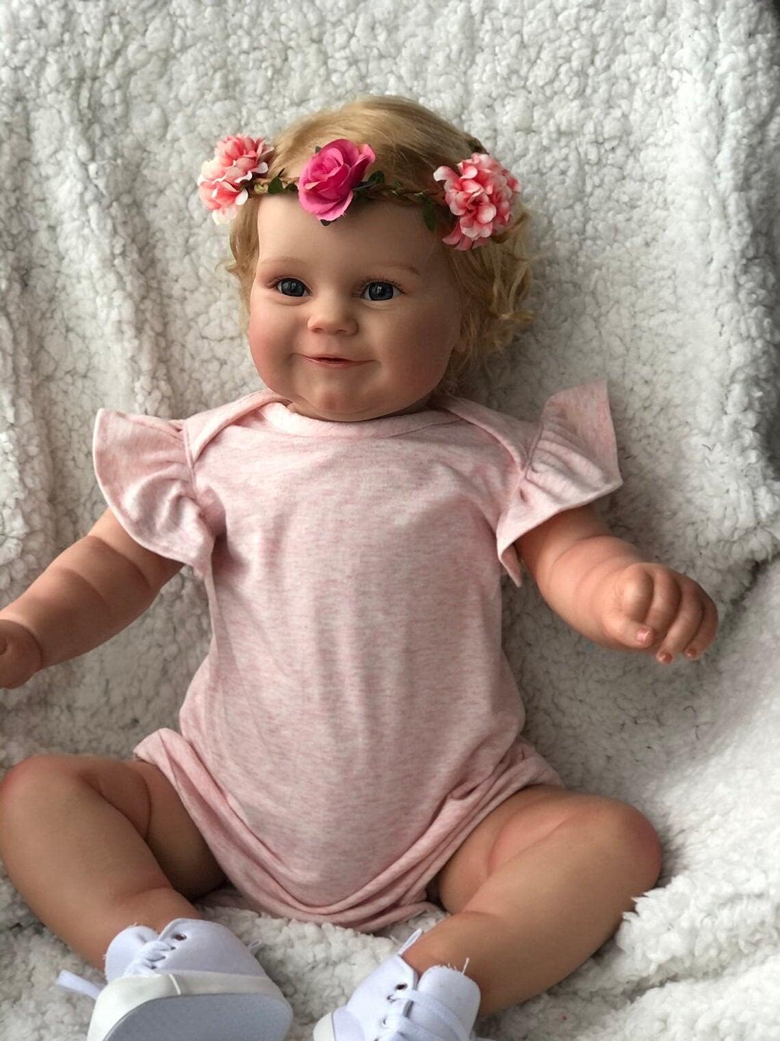 20inch Reborn Baby Doll Lifelike Newborn Toddler Real Soft Touch with Hand-Rooted Hair Handmade Doll