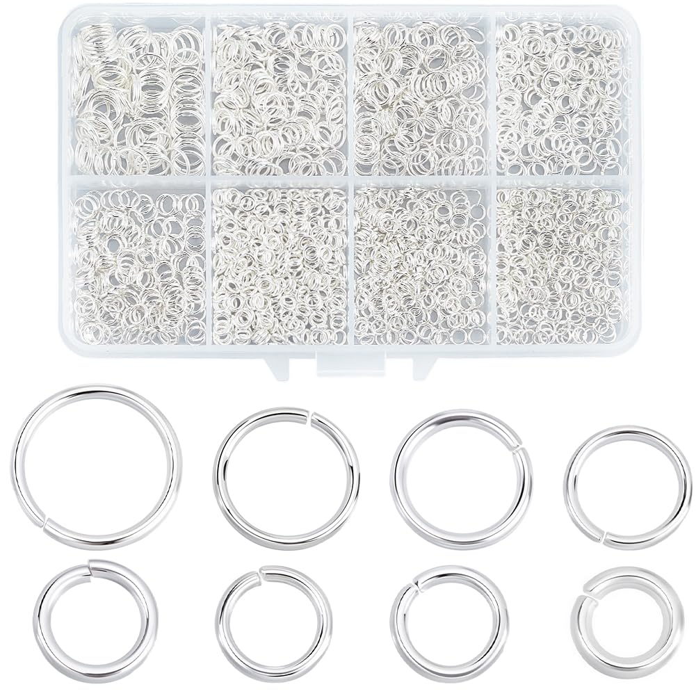 Anneaux ouverts argentés Beebeecraft en acier inoxydable anti-casse pour petits colliers