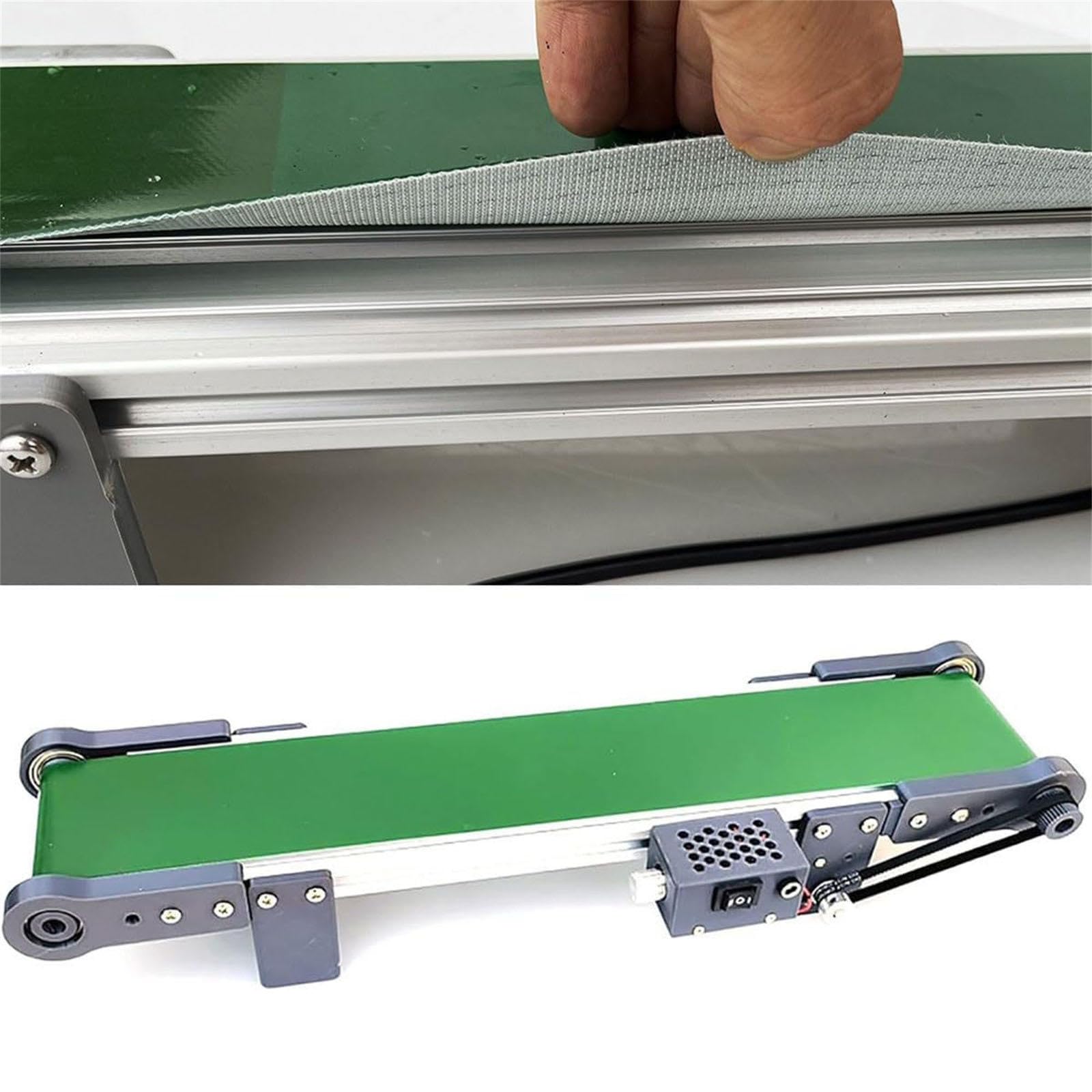 Cinta transportadora de escritorio Adjuspeed para proyectos de bricolaje y experimentos de fricción, ideal para uso educativo, laboratorios de ciencias y aprendizaje práctico