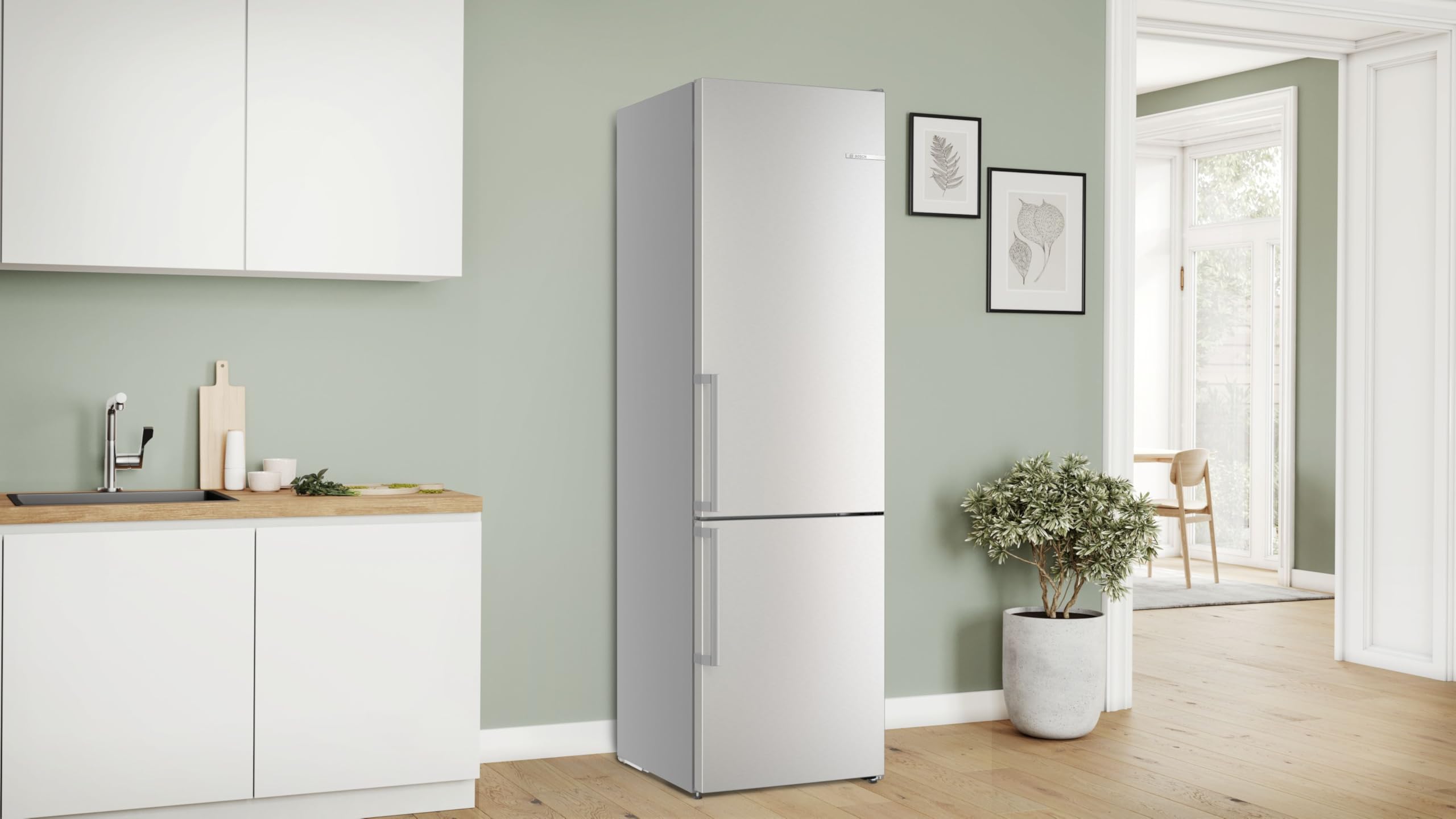 Bosch Serie 6 Freistehende Kühl-Gefrier-Kombination 203 x 60 cm KGN39AIAU | NoFrost nie wieder abtauen, XXL 363 l Volumen, VitaFresh Pro 0 °C Zone hält Lebensmittel 3x länger frisch, extrem leise 29 dB