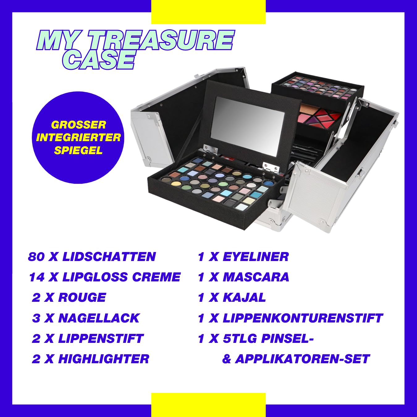 ZMILE COSMETICS MY TREASURE CASE Kosmetikkoffer vegane Kosmetik mit Schminke - Make Up Set für unterwegs, zum Reisen und Verschenken