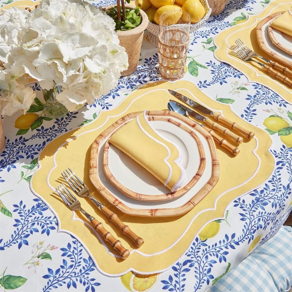Cotton Embroidered Placemats and Napkins Set of 8 Home Decor Romantic Party Side Table Mat