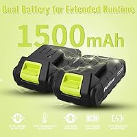 Vista 6 de PULITUO'S 20V Cordless Drill/Driver, Electric Screwdriver - 2 Batteries, 30Nm, 21+1 Torque, 2 Speed, Keyless 3/8" Chase Drill with LED Light, Kit