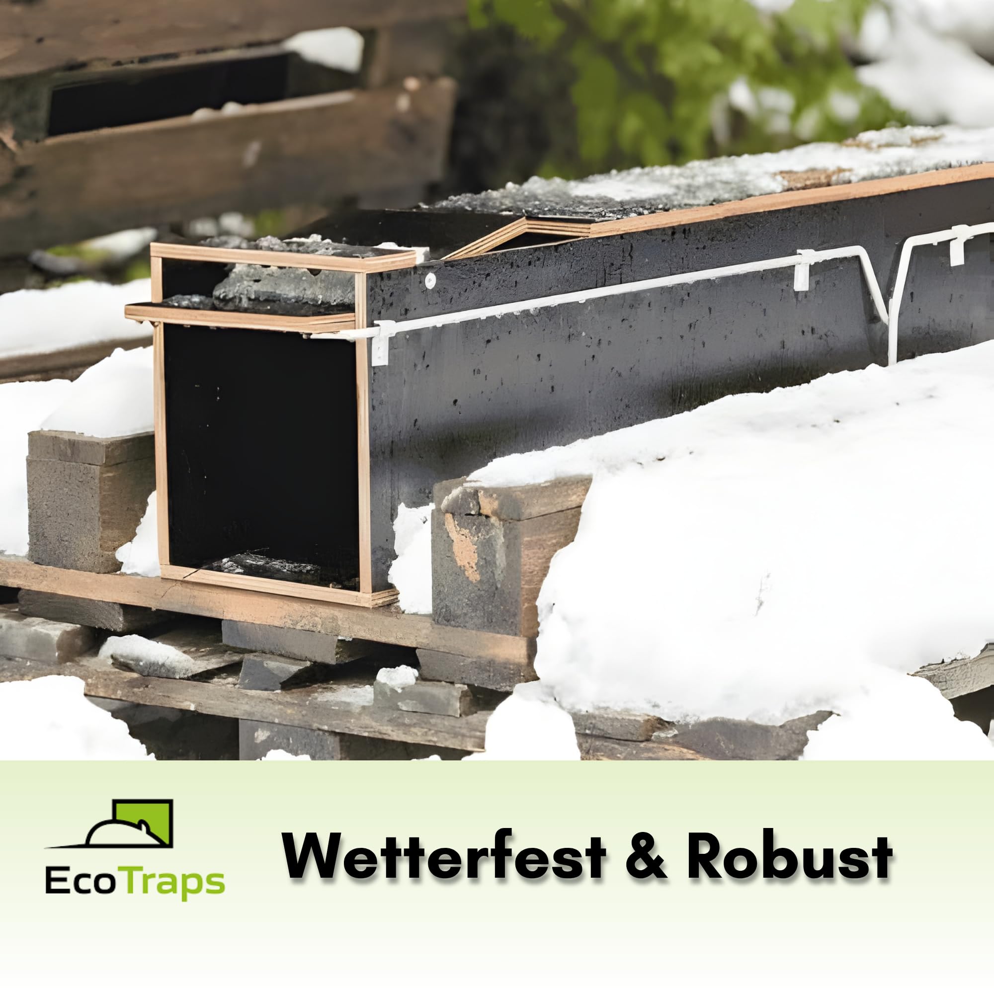 Marderfalle Lebendfalle 120cm - Wasserdicht Holz Marder Lockmittel Lebendfalle Ratte - Marderabwehr aus Marderfalle mit Zange, Folienhandschuhe, Köder und Gebrauchsanweisung