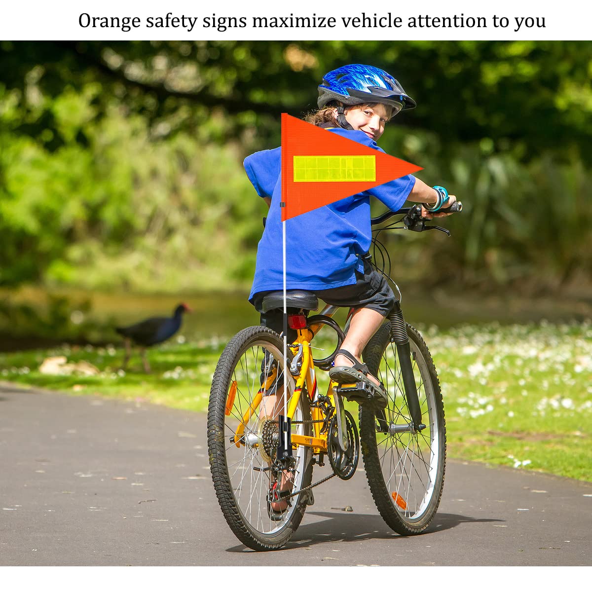 Veiligheid vlag voor kinderen op de fiets - Driehoekige