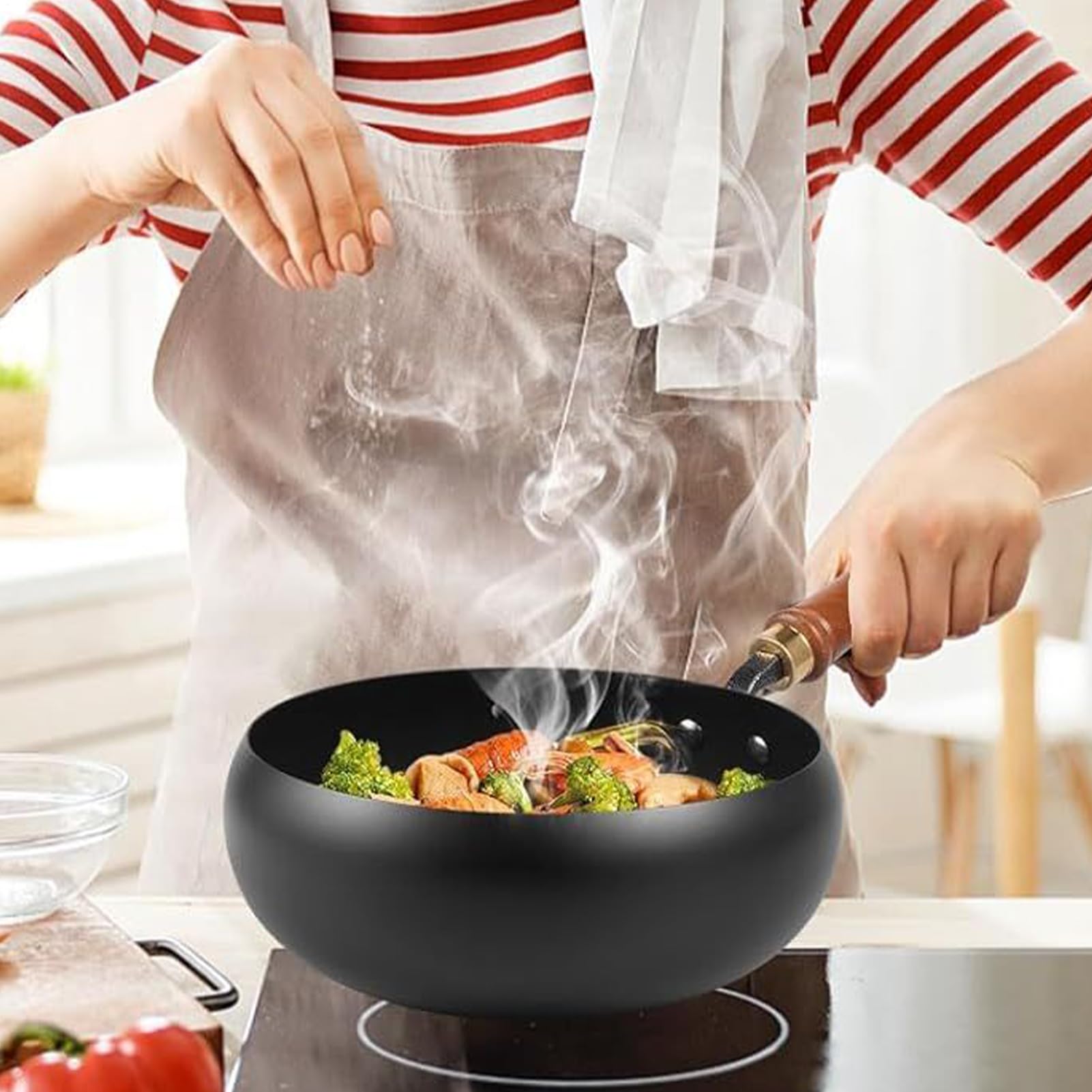 Gusseisentopf – Antihaftbeschichtete Auflaufformen mit Deckel | Küchenwerkzeug mit Spatel für elektrische Induktionsplatten Haus Restaurant Wohnung Camping Nudeln Suppe Fleisch