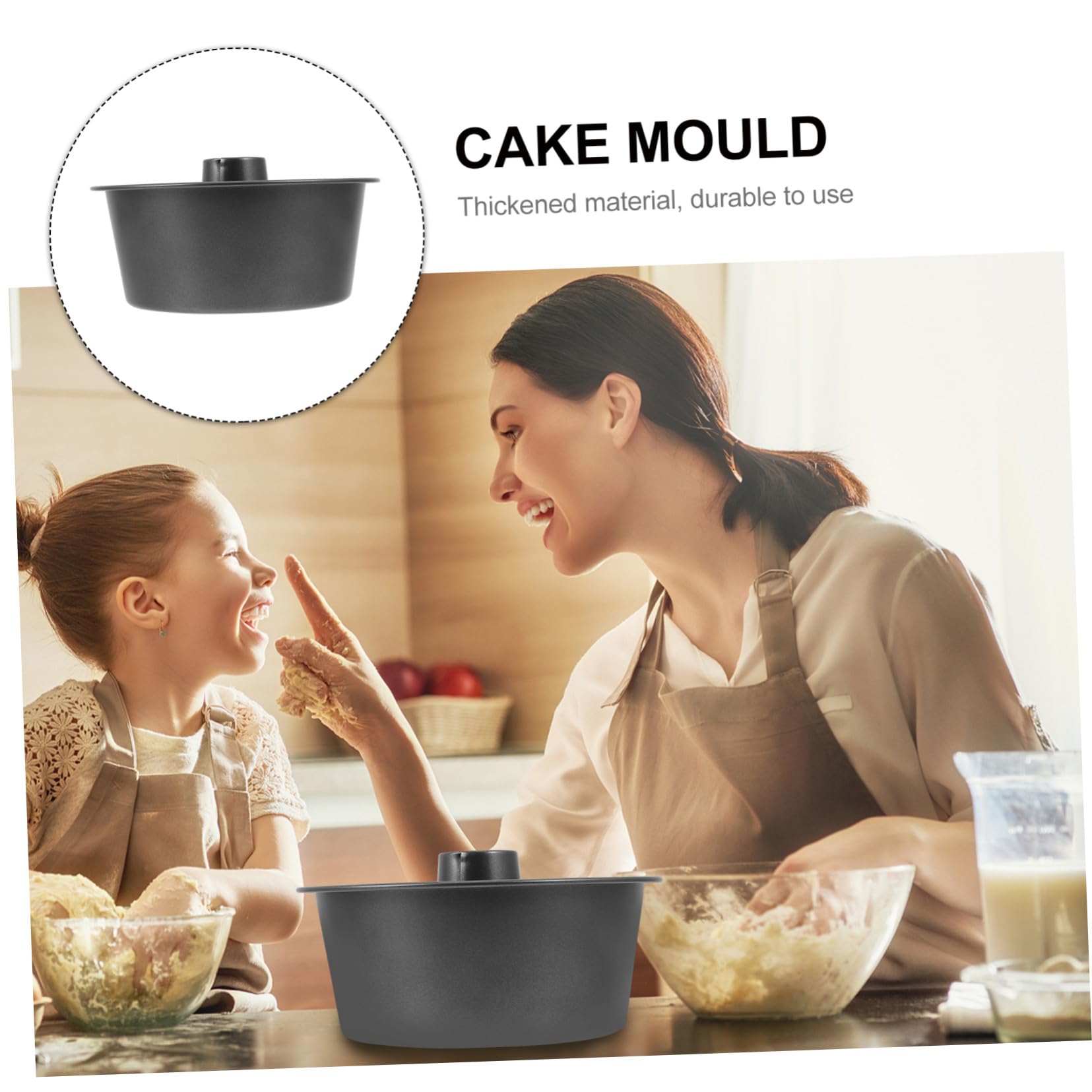 Moule Gâteau Rond Creux Acier Épais Antiadhésif Moule Pâtisserie Polyvalent pour Gelée Cupcake Pudding et Biscuit Démoulage Facile Usage Pratique