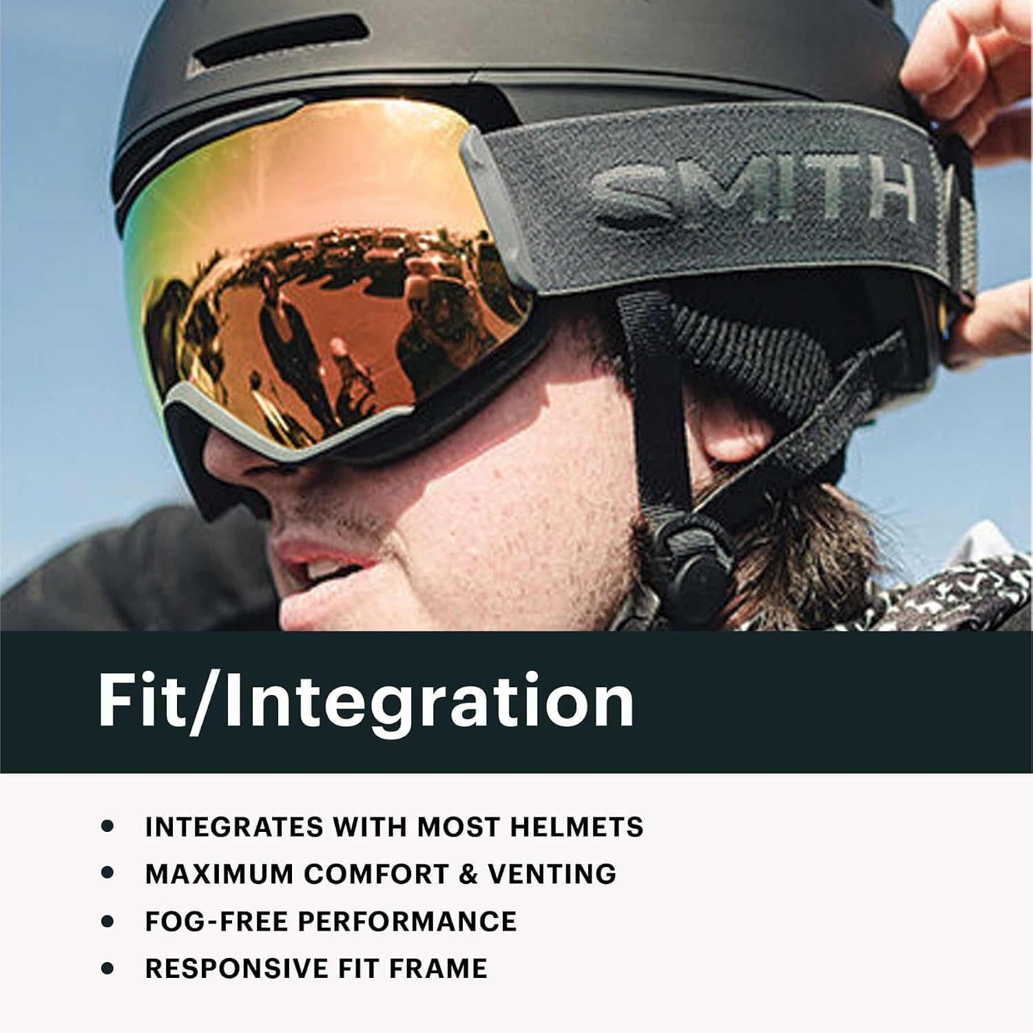 SMITH Squad Snow Goggles – Adult Ski & Snowboarding Goggles with Distortion-Free Optics, Anti-Fog Performance & 100% UV Protection – for Men & Women – Forest, ChromaPop Sun Black