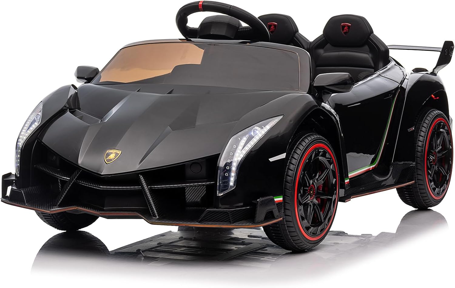 Lamborghini Poison Small Dual Drive 12V 4.5AH with 2.4G Remote Control Sports Car Electric Car (Black)
