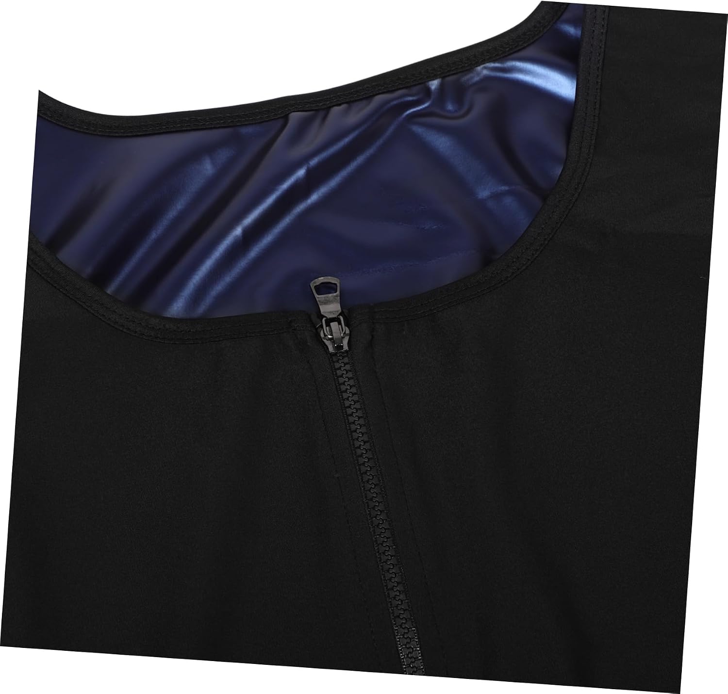 Men Zipper Designed Workout Vest Multi-use Sweat Vest for Running Yoga Breathable Enhanced Sweat Production Body Shaping Effect Gym Sports Top for Fitness