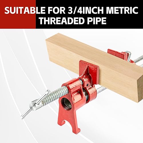 Miniatura 4 de COGNATIVE Abrazaderas de tubo de 34 pulgadas para carpintería de hierro fundido resistente abrazaderas de tubo de liberación rápida con soporte para