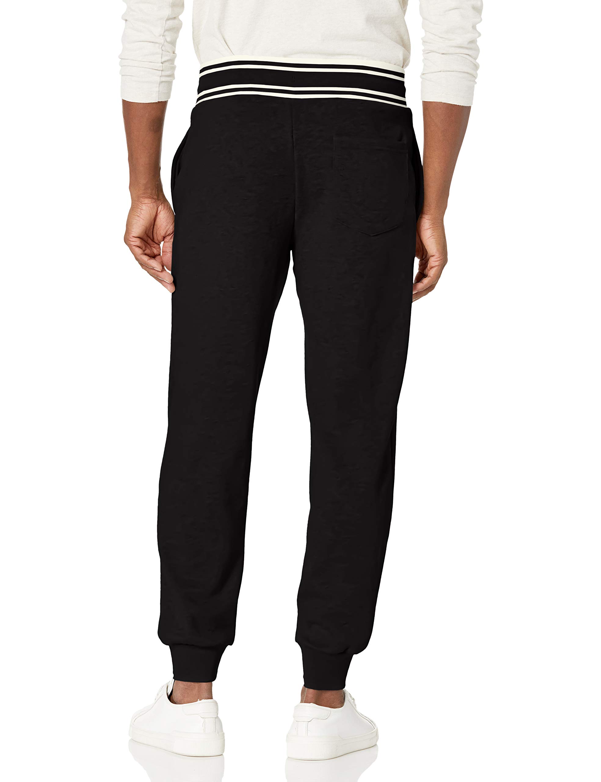 True Religion Men's Collegiate Slim fit Jogger Sweatpant, Black, Small