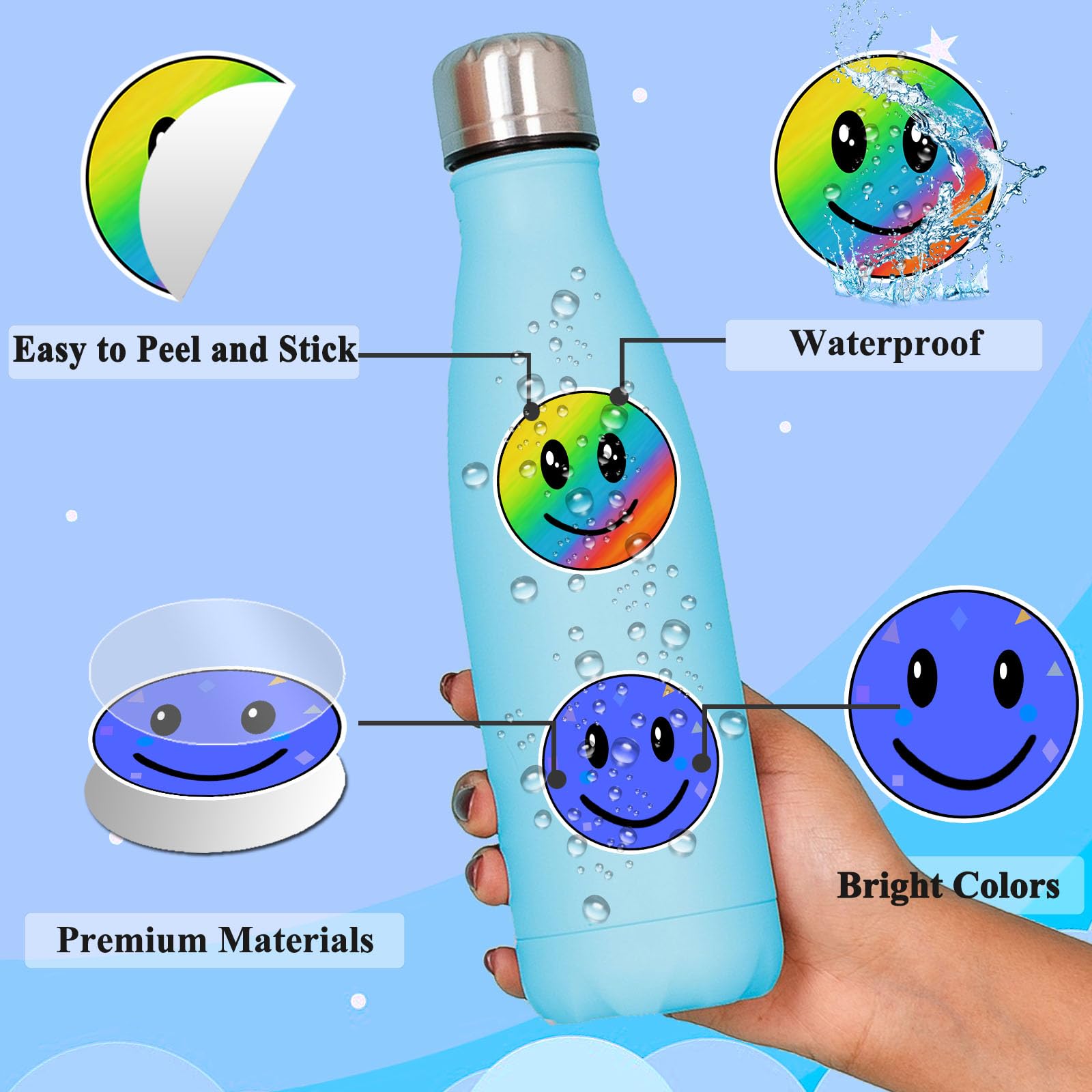 Stickers for Children 100 Happy Face Sticker Pack - Image 2