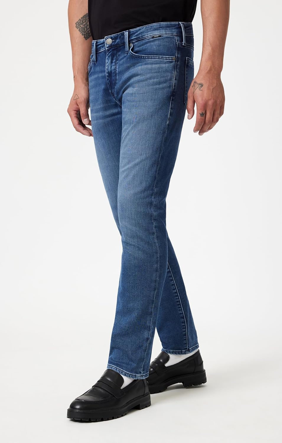 Mavi Men's Zach Mid Rise Straight Leg Jeans, Mid Tonal Active Comfort, 40x32