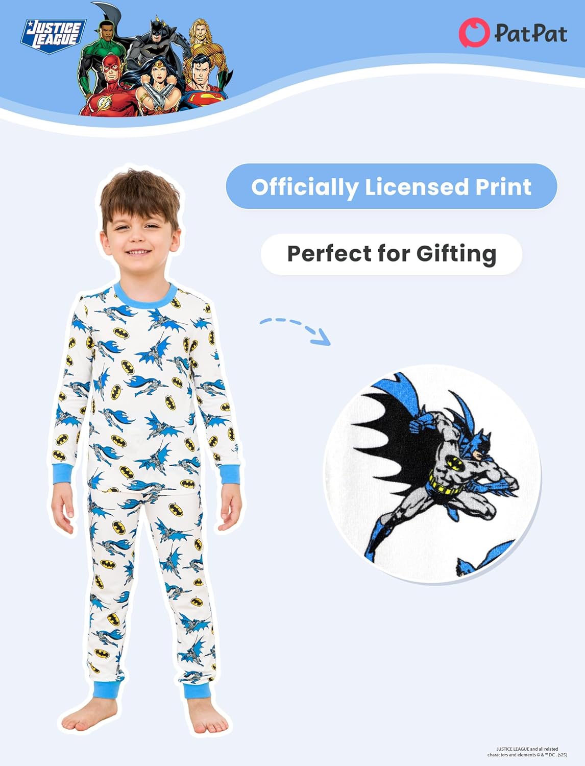DC Comics Justice League Viscose Made from Bamboo Toddler Boys Superman Batman Sleepwear 2 Pieces Shirt & Pants Pajama Set - Image 4