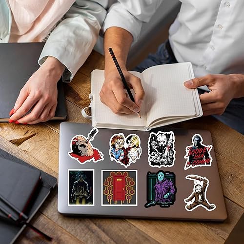 200 PCS Horror Stickers, Horror Movies Stickers, Waterproof Vinyl Scary Movie Spooky Party Decorations Halloween Gifts Sticker for Laptop Water Bottle Bumper Helmet Journal Phone