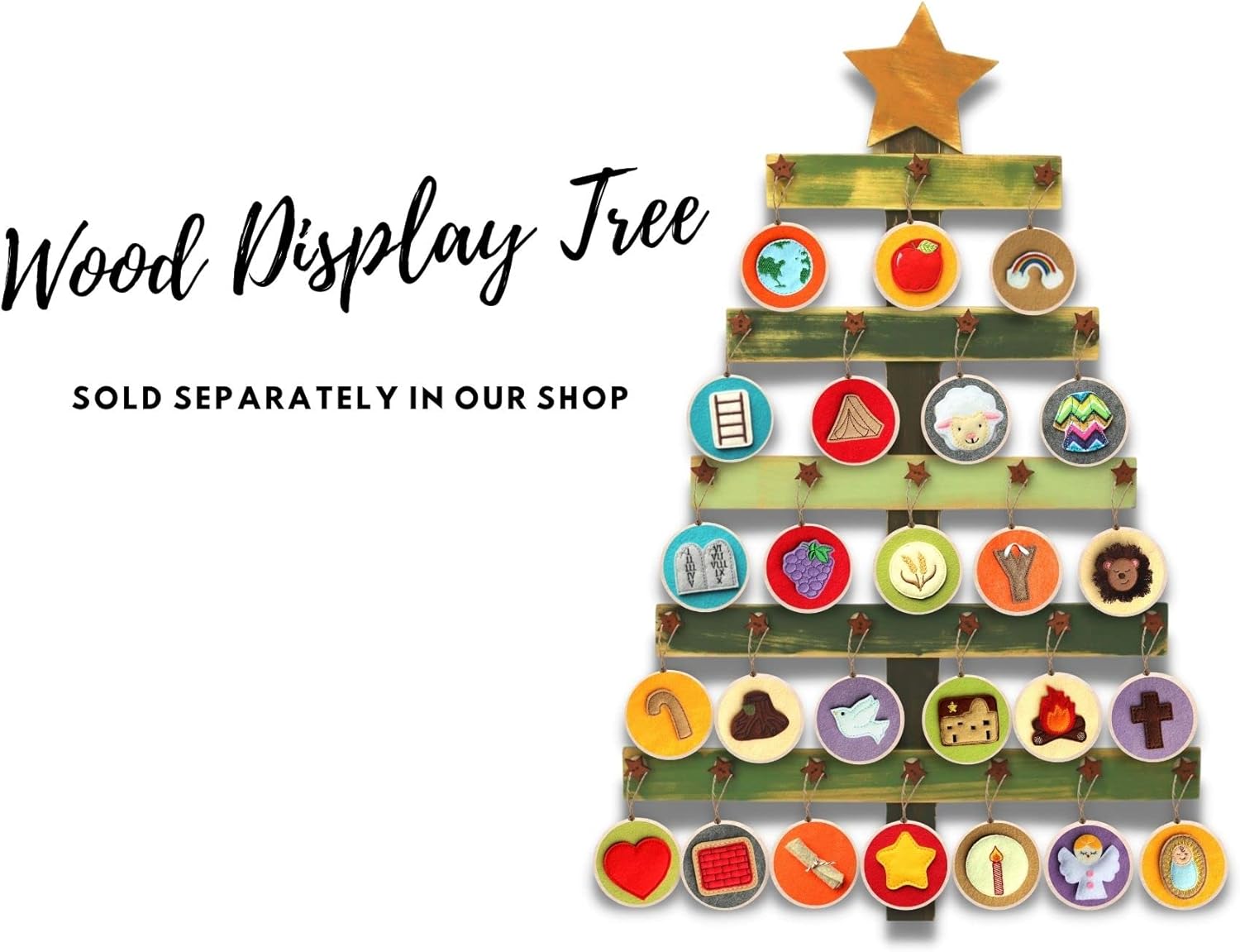 Jesse Tree Advent Ornaments corresponding with The Advent Jesse Tree (Book not Included)