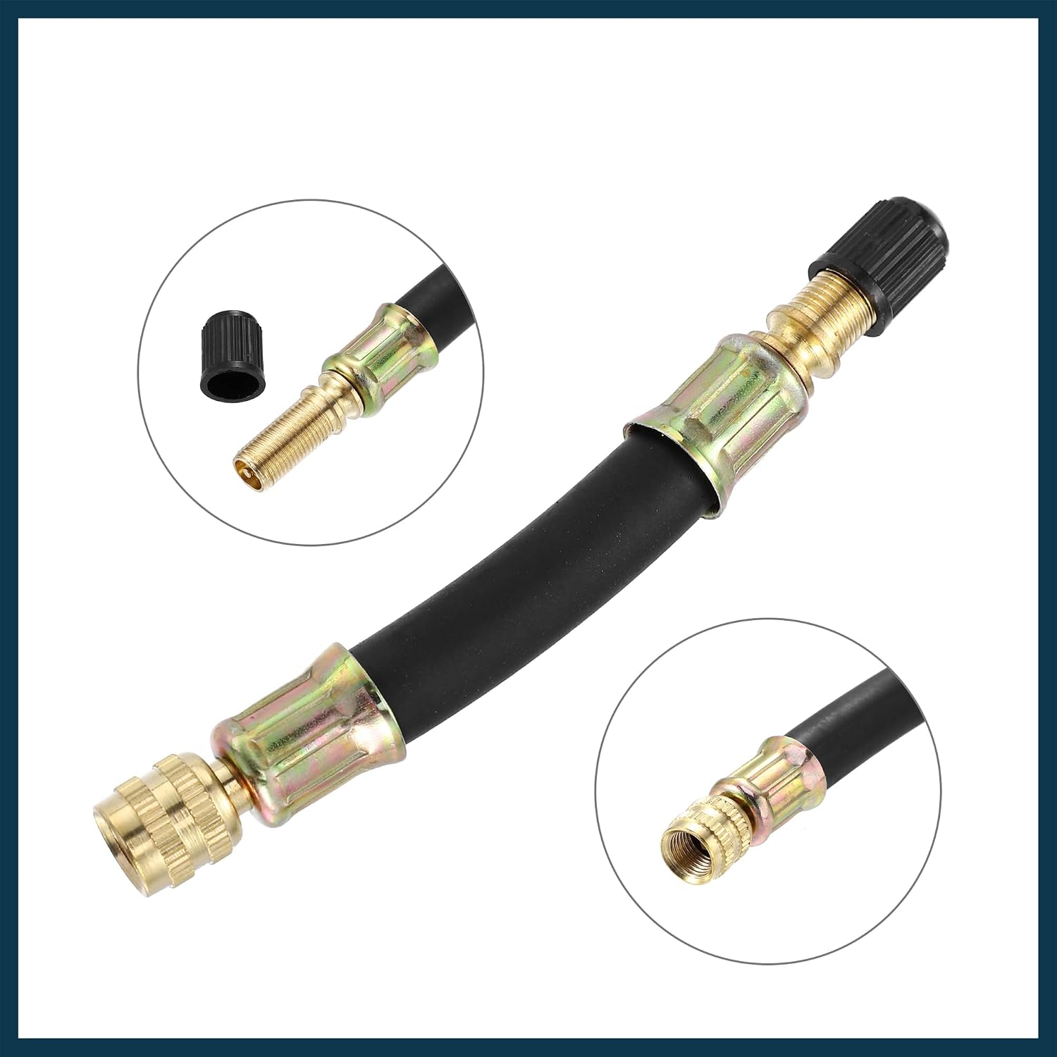 4pcs Tire Valve Extension Stem Adaptor Tool Flexible Dual Valve Stem Extender Pipes 10cm / 3.9" for Car Truck Bike Trailer RV Portable Air Compressor Automotive Parts
