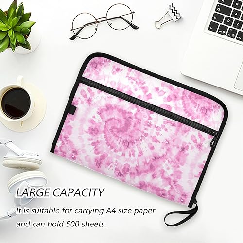 Miniatura 6 de Pink Dye Expandable File Folder 13 Pockets A4 Letter Size Folder with Pockets with Zipper Closure Plastic File Organizer for Doctor Document Storage