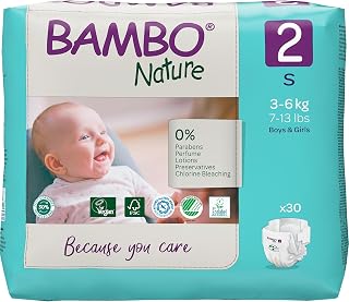 Bambo Nature Premium Baby Tape Diapers for Baby Small Size (3-6 Kgs) - Super Absorbent, Breathable, Extra Soft, Dermatolog... Price In India