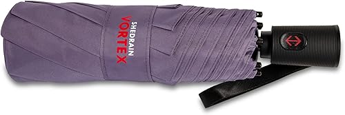 Miniatura 6 de ShedRain Vortex - Paraguas de viaje plegable y compacto automático, resistente al viento, botón para abrir y cerrar, toldo doble ventilado para