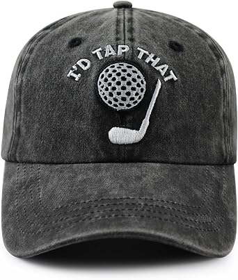 Id Tap That Golf Hat for Men Women, Funny Adjustable Cotton Embroidered Golfer Baseball Cap
