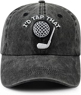 I'd Tap That Golf Hat for Men Women, Funny Adjustable Cotton Embroidered Golfer Baseball Cap